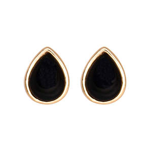 Black Teardrop Crystal Earrings