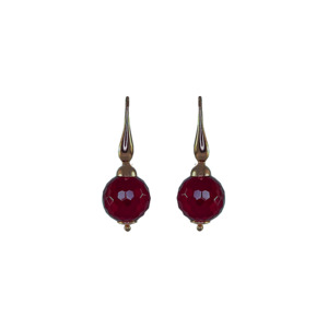 Single Drop Earrings 16mm: Red Agate Single Drop Earrings