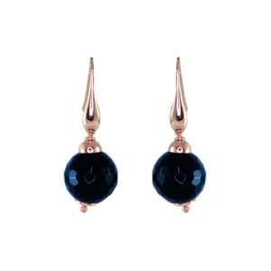 Single Drop Earrings 16mm: Blue Agate Single Drop Earrings