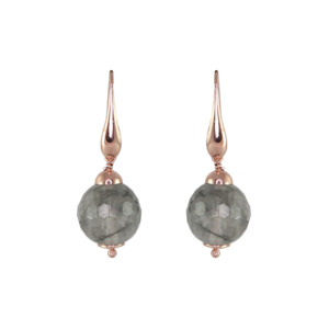 Single Drop Earrings 16mm: Cloudy Quartz Single Drop Earrings