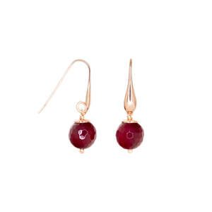 Ruby Agate Single Drop Earrings Small