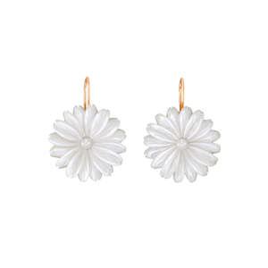 Simply Italian: White Mother-of-Pearl Flower Earrings