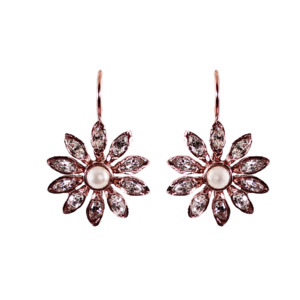 Simply Italian Bridal Collection: Pearl Crystal Daisy Earrings - $330 RRP