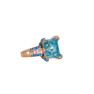 Blue Square Crystal Ring - $257 RRP