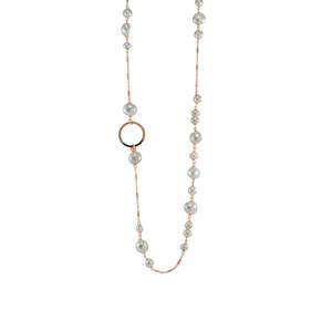 Simply Italian Pearl Necklace: White Pearl and Circle Link Necklace