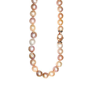 Simply Italian Pearl Necklace: 10-13mm Cultured Pearls with Nuclear, Natural Multi-Knotted Necklace 24”