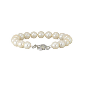 Simply Italian New Arrivals: Pearl with Silver Toggle Link Bracelet