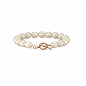 Pearl with Rose Gold Toggle Link Bracelet