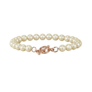 Simply Italian New Arrivals: Small Pearl with Rose Gold Toggle Link Bracelet