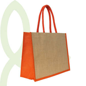 Jute Collection: JNO4334 Natural & Orange Jute Bag