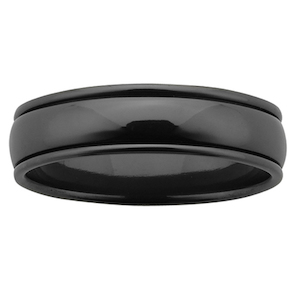 Products: Tungsten Rings by Simply Suave Polished Zirconium Black Ring