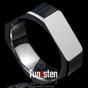 Products: Square Shaped Mens Tungsten Ring SQUARED Simply Suave