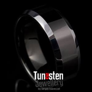 Polish Black Tungsten ring TAKESHI by Simply Suave