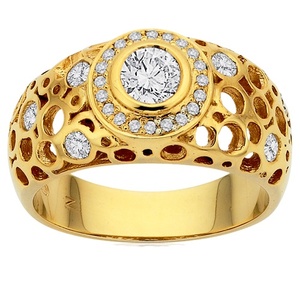 Filagree Art Deco Inspired Soliataire and Feature Stones