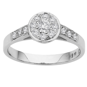 Art Deco Pave Set Diamond and White Gold Engagement Ring