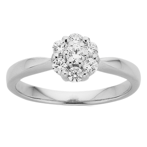 Cluster of Diamonds Floral Ring