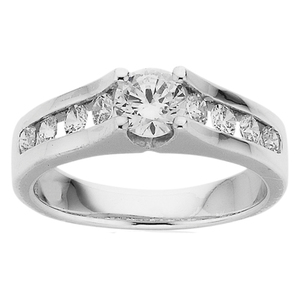 Solitaire Diamonds with Side Channel Stones