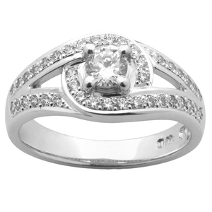 Solitare with a Swirl Inspired Engagement Ring