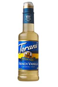 375ml Syrups: Torani Sugar Free Syrup French Vanilla 375ml