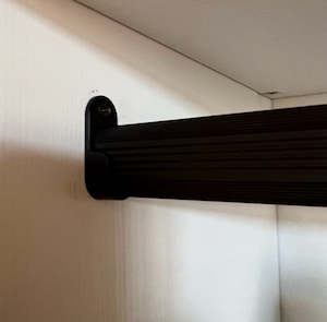Wardrobe BLACK Hanging Bars 1200mm - Side mounting (packs of 5 or 10 rails)