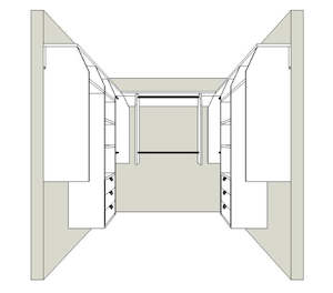 5 and 1 and 5 "U" Shape Walk In Wardrobe Combination