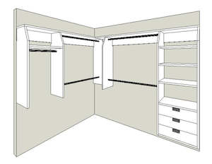 3B and 2 "L" Shape Walk In Wardrobe Combination