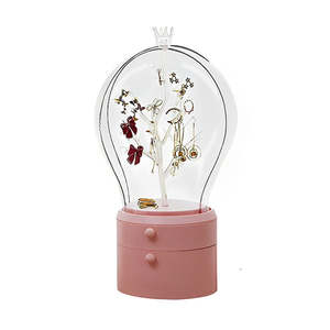 Jewellery Accessories: Pink 360 Degree Rotating Led Light 2 Layered Jewelry Storage Box