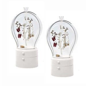2X White 360 Degree Rotating Led Light 2 Layered Jewelry Storage Box