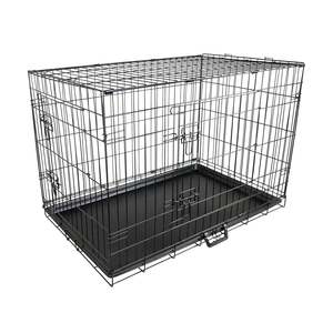 Pets Supplies: 42" Foldable Metal Wire Dog Cage with Removable Tray