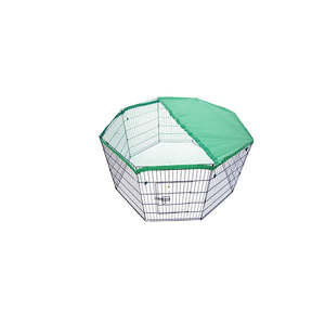 Pets Supplies: 8 Panel Foldable Pet Playpen 24 Inch With Cover Green