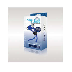 Zolo Rechargeable Cock Ring And Lasso Blue Adjustable Cock Ring