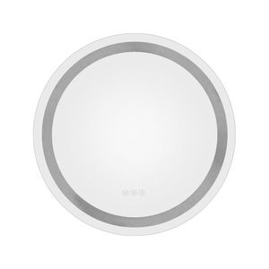 80Cm Bathroom Round Anti Fog Wall Mirror Touch Led Light Bluetooth