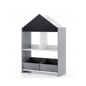 Playhouse Kids Bookshelf With Writable Chalkboard And Whiteboard