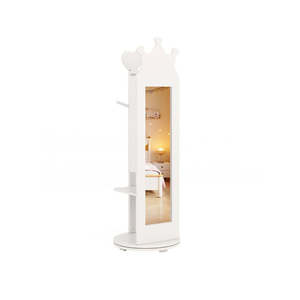 Baby Room Furniture: Kids Jewelry Cabinet 360 Degree Rotating With Mirror And Clothes Rack