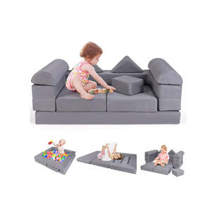 Baby Room Furniture: 9 Piece Modular Kids Play Couch With Machine Washable Covers