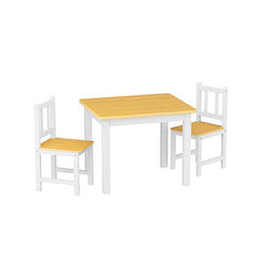 Kids Table And Chairs Set Wooden 3Pcs Study Play