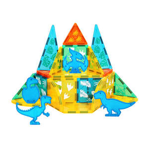 Toys: Dinosour Kids Magnetic Tiles Blocks 100Pcs