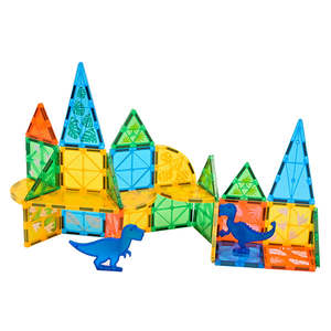 Dinosour Kids Magnetic Tiles Blocks 60Pcs