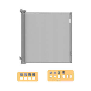 Retractable Baby Safety Gates 150Cm Grey