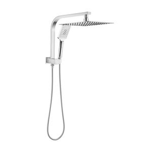 Bathroom: Dual Shower Head Set 10 Inch Square Rainfall Shower Head