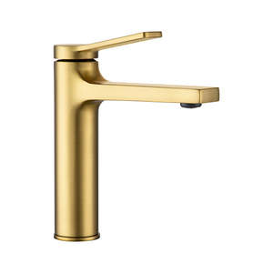 Basins Vanites: Brushed Gold Basin Tap Hot Cold Bathroom Sink Faucets Vanity Tap