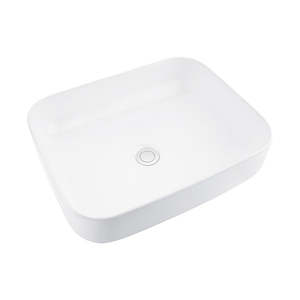 White Bathroom Sinks Ceramic Basin Bowl With Chrome Pop Up Waste