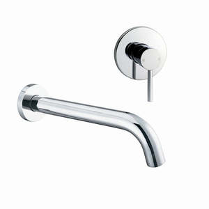 Chrome Bathtub Spout Basin Water Mixer Tap Set With Brass Shower Mixer