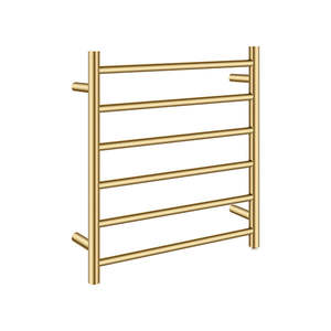 6 Bars Electric Heated Towel Rack Round 620X600Mm Stainless Steel Gold