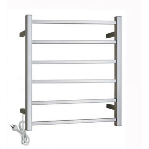 Gama Square Chrome Electric Heated Towel Rack 6 Bars