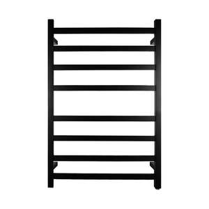 Black 912X620Mm Electric Heated Towel Rack Square 8 Bars