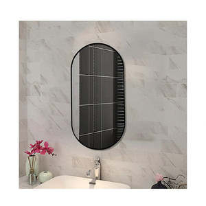 Mirrors: Black Frame Oval Bathroom Mirror 600 X 900Mm