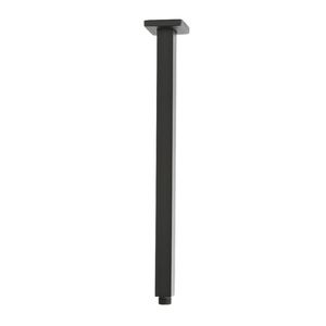Showers: Ceiling Mounted Square Shower Arm 400mm Matte Black