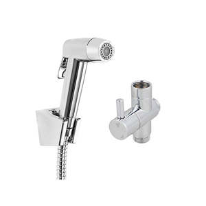 Toilets: Bidet Spray Set Handheld With Hose Brass Diverter Toilet Parts Chrome