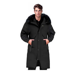 Abbee Black Large Winter Fur Hooded Thick Overcoat Jacket Puffer